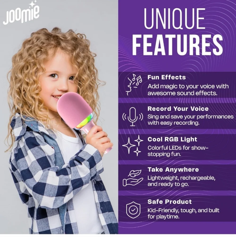 Joomie Kids Wireless Pink Karaoke Microphone